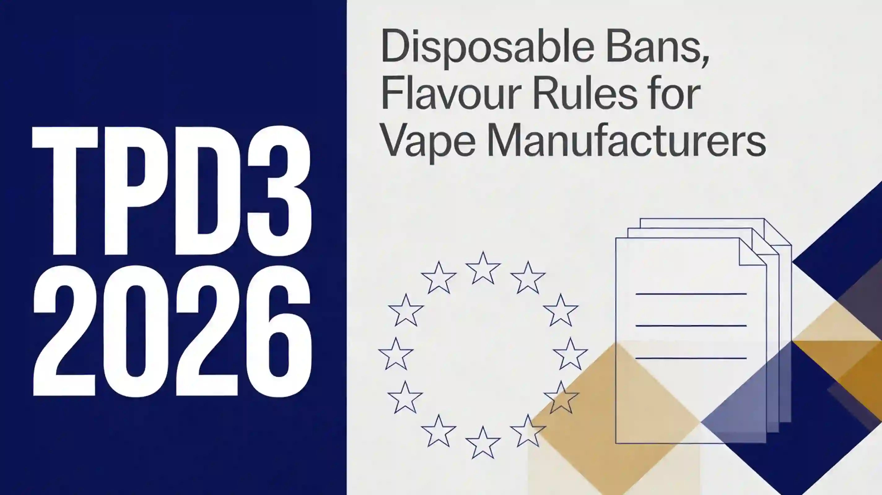 TPD3 2026: Disposable Bans, Flavour Rules for Vape Manufacturers